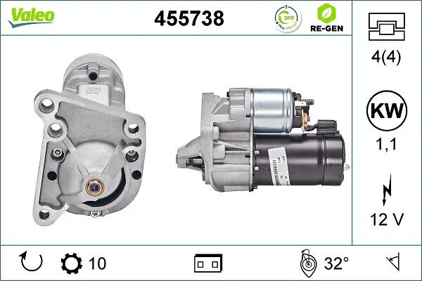 455738 Стартер RE CLIO II KANGOO 97
