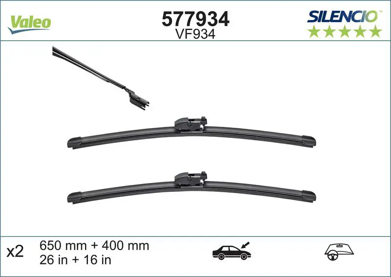VALEO 577934 Щетки стеклоочистителя, со