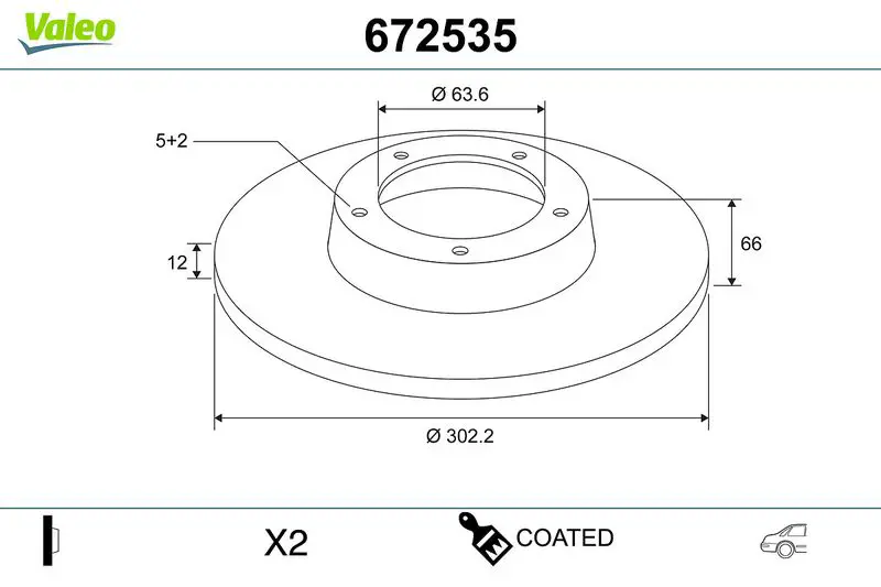 VALEO 672535 Тормозной диск