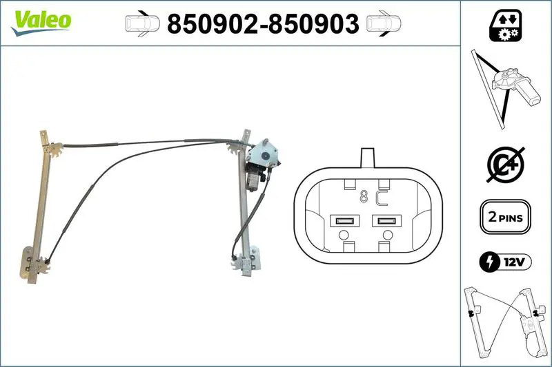VALEO 850902 Подъемное устройство для окон