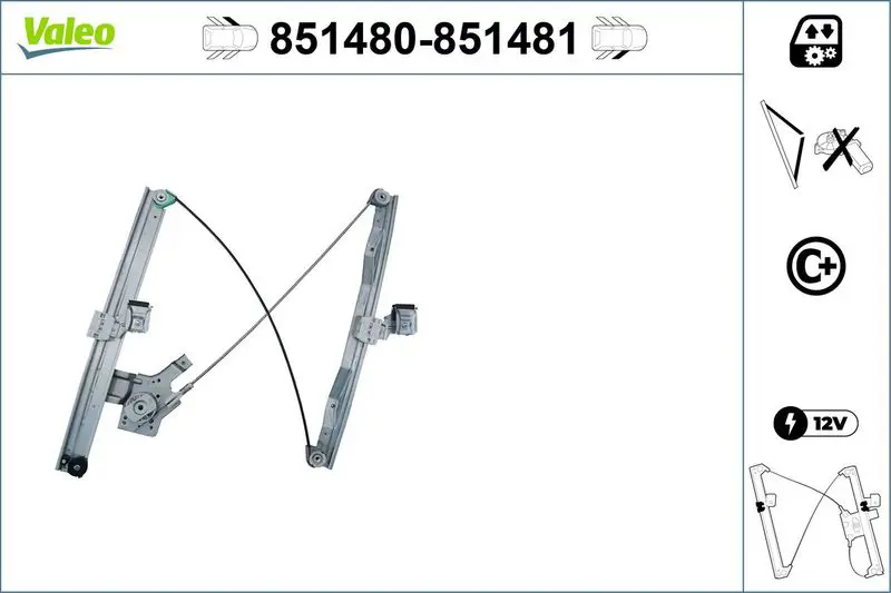 VALEO 851480 Подъемное устройство для окон