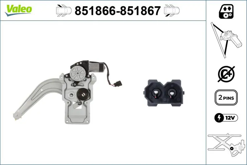 VALEO 851866 Стеклоподъемник