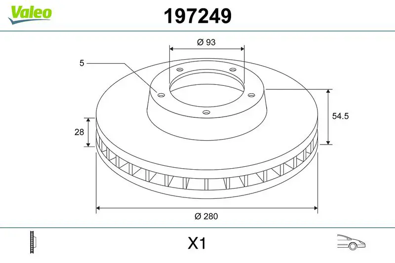 197249 Диск тормозной пер. ФОРУМ АВТО