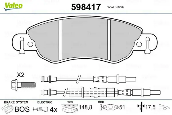 598417 Колодки тормозные