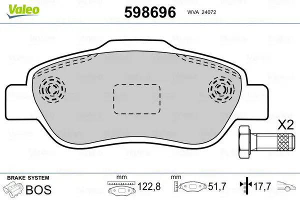 598696 Колодки передние NUOVA PANDA