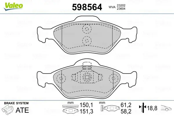 598564 Колодки тормозные FORD: Fiesta