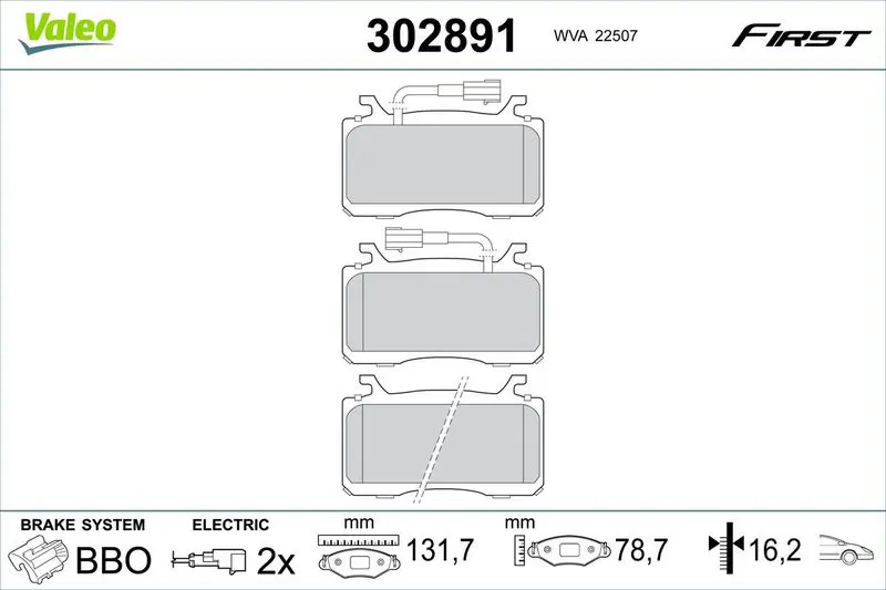 VALEO 302891 Комплект тормозных колодок,