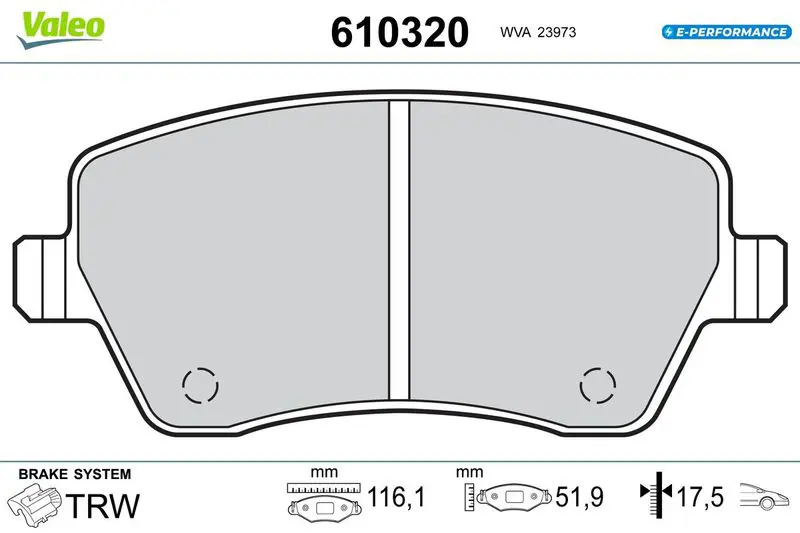 610320 BRAKE PADS EV RENAULT ZOE FR