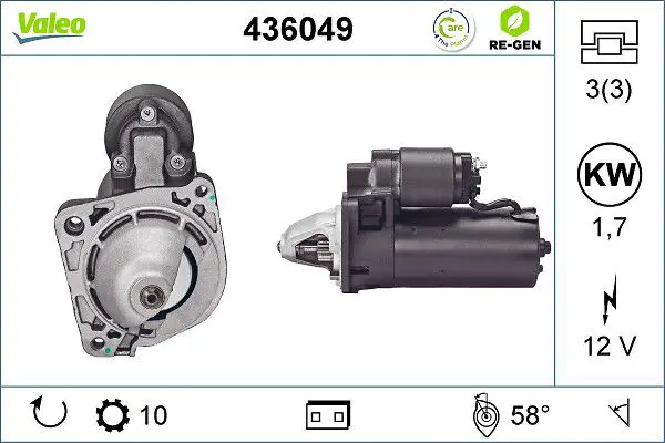 436049 STARTER REMAN RE GEN