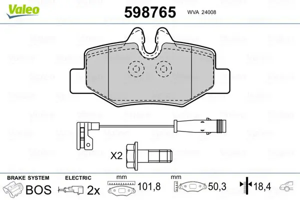 598765 BRAKE PADS