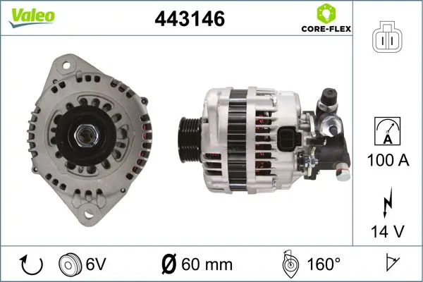 443146 ALTERNATOR NEW CORE FLEX