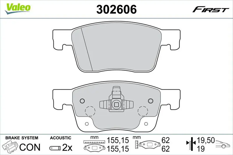 VALEO 302606 Комплект тормозных колодок,