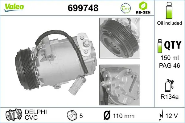 VALEO 699748 Компрессор, кондиционер