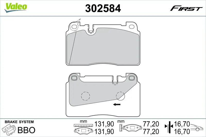 VALEO 302584 Комплект тормозных колодок,