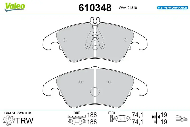 610348 BRAKE PADS EV MERCEDES E CLASS