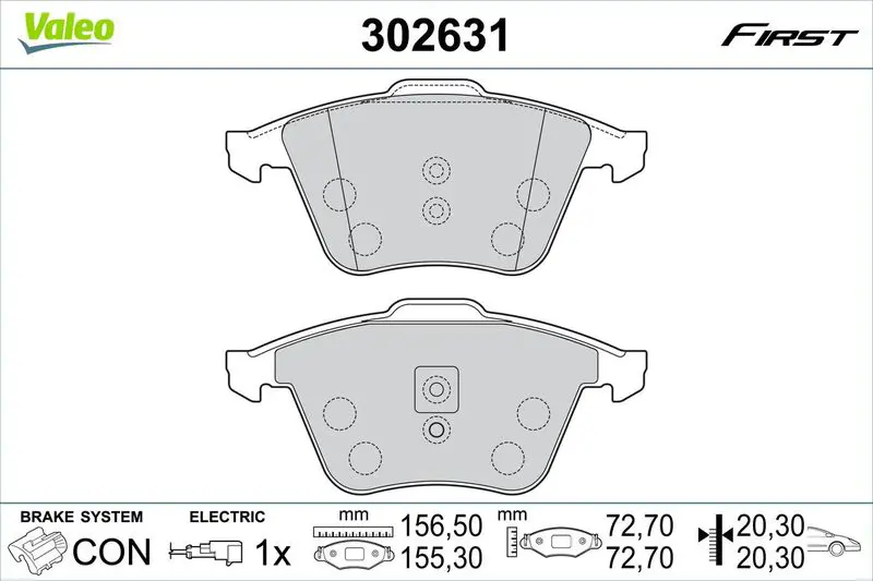 VALEO 302631 Комплект тормозных колодок,