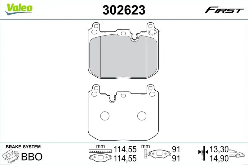 302623 Комплект тормозных колодок,
