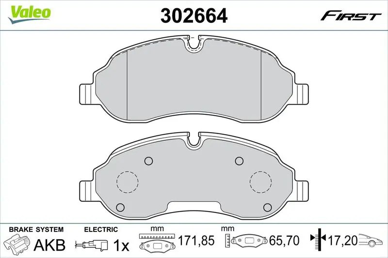 VALEO 302664 Комплект тормозных колодок,
