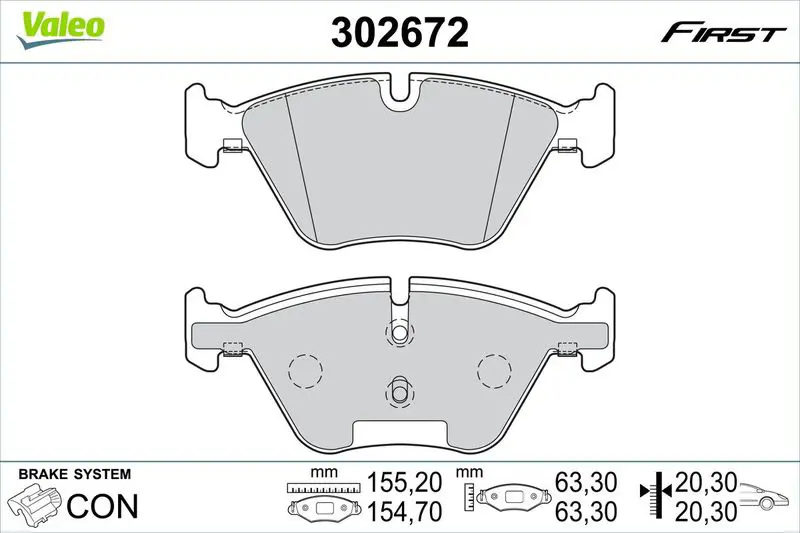VALEO 302672 Комплект тормозных колодок,