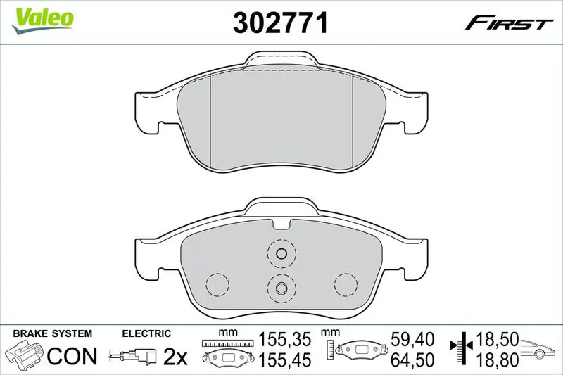 VALEO 302771 Комплект тормозных колодок,