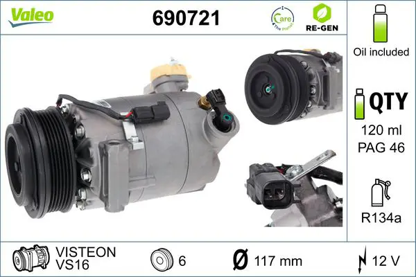 VALEO 690721 Компрессор, кондиционер