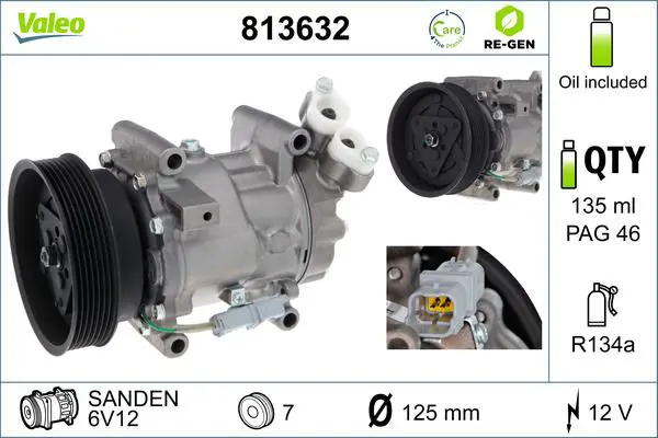 VALEO 813632 Компрессор кондиционера RE