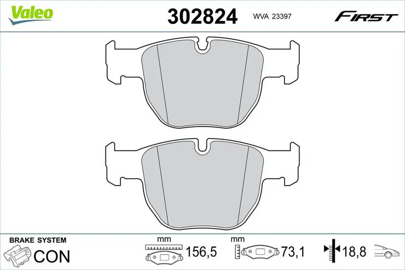 VALEO 302824 Комплект тормозных колодок,