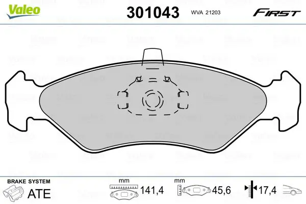 VALEO 301043 Комплект тормозных колодок