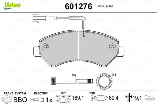 601276 Тормозные колодки PEUGEOT