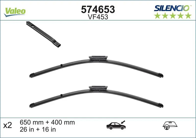 Valeo 574653 Щётка стеклоочистителя /кпл/