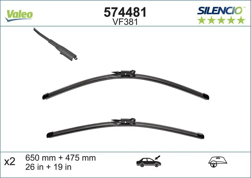 Valeo 574481 К-т щеток стеклоочистителя