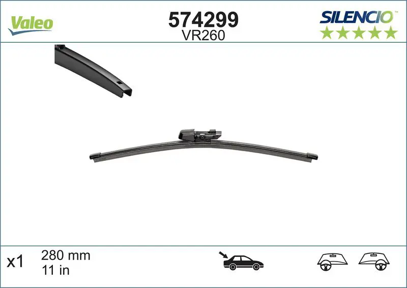 VALEO 574299 Щетка стеклоочестителя задняя