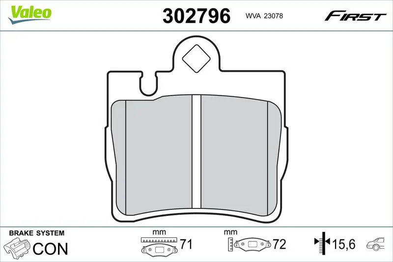 VALEO 302796 Комплект тормозных колодок,