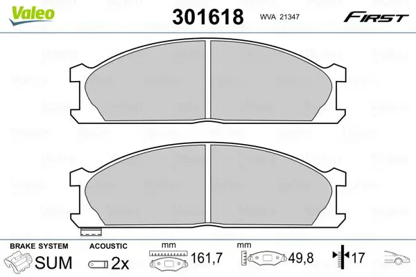 VALEO 301618 Комплект тормозных колодок