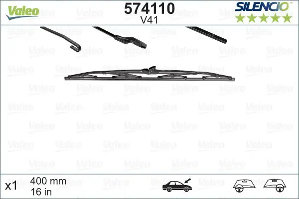 VALEO 574110 Щетка с/о каркасная 410mm