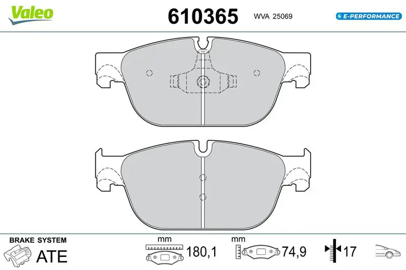  VALEO BRAKE PADS EV PEUGEOT 508 I FR