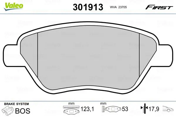 VALEO 301913 Комплект тормозных колодок,