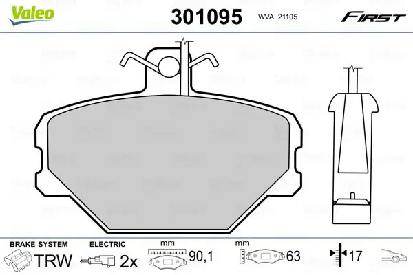 VALEO 301095 Комплект тормозных колодок