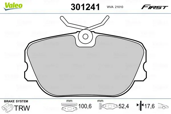 VALEO 301241 Комплект тормозных колодок