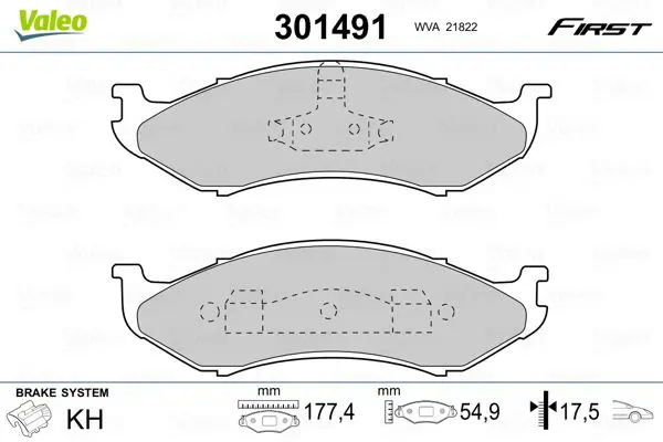 VALEO 301491 Комплект тормозных колодок