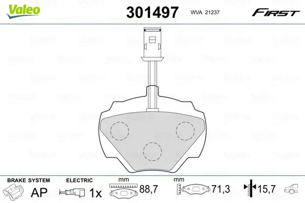 VALEO 301497 К-т дисков. тормоз. колодок