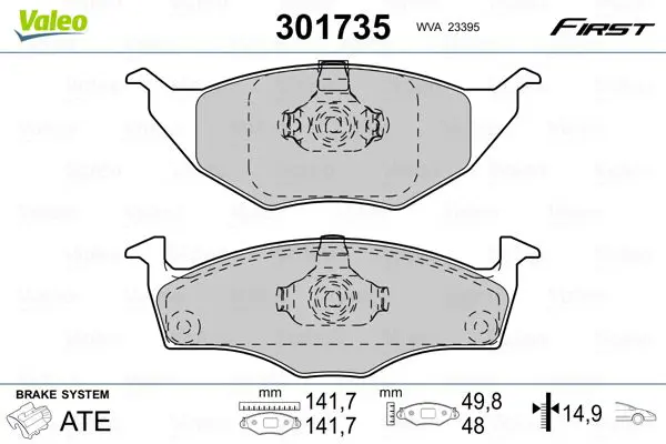 VALEO 301735 Комплект тормозных колодок