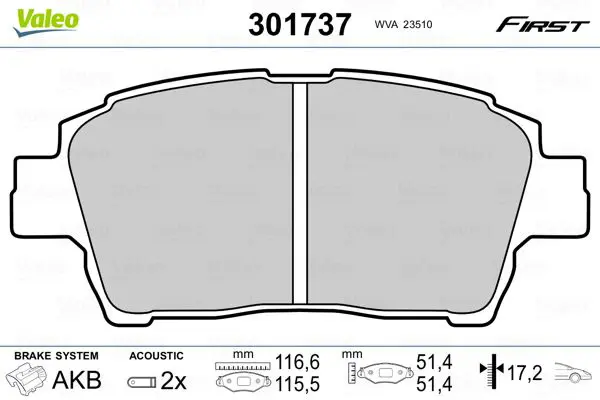 VALEO 301737 К-т дисков. тормоз. колодок