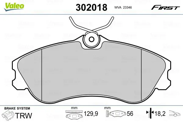 VALEO 302018 Комплект тормозных колодок,