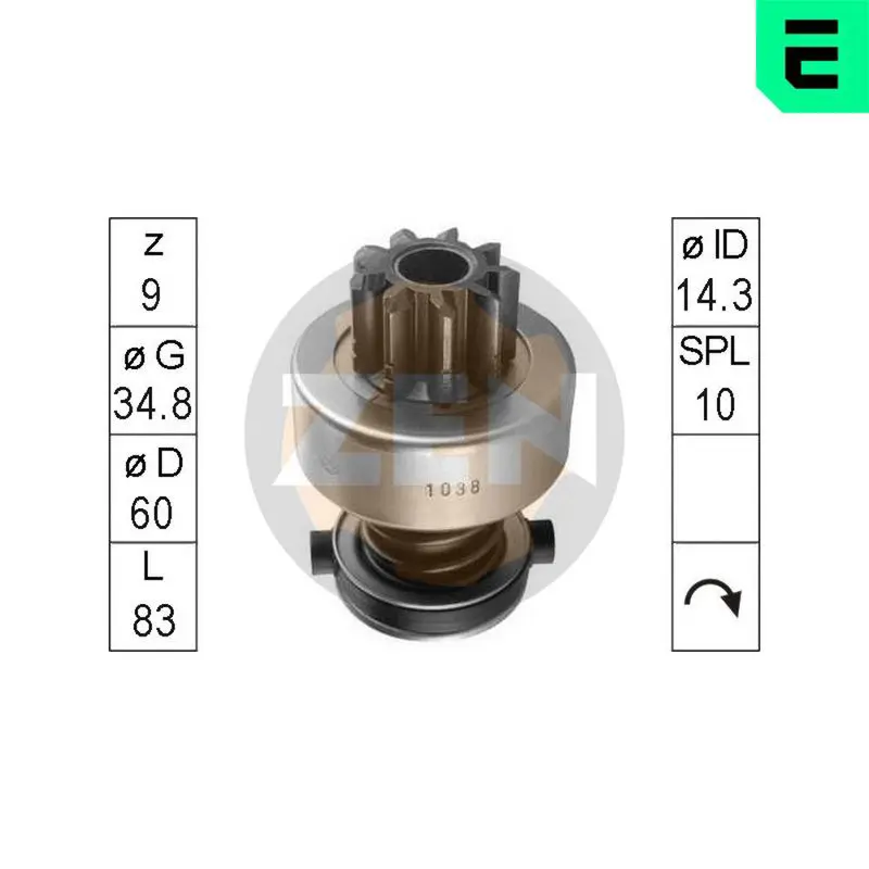 ZN1038 Бендикс стартера MERCEDES
