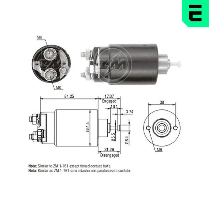 Era ZM761 ZM761 Реле втягивающее