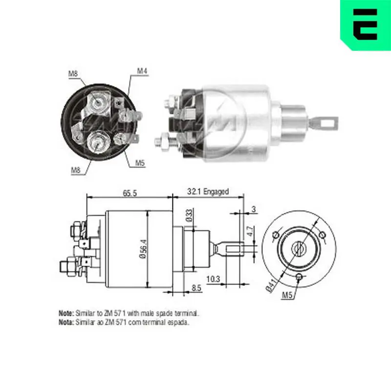 ZM580 Тяговое реле, стартер