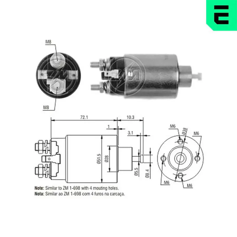 ERA ZM5698 Тяговое реле, стартер