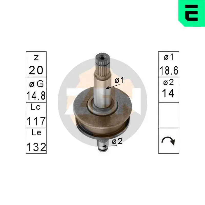 ERA ZN0957 Freewheel Gear, starter