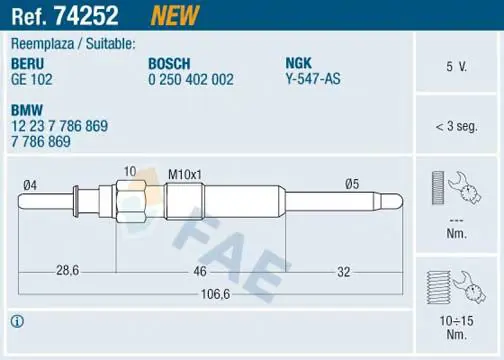 74252 Свеча накаливания